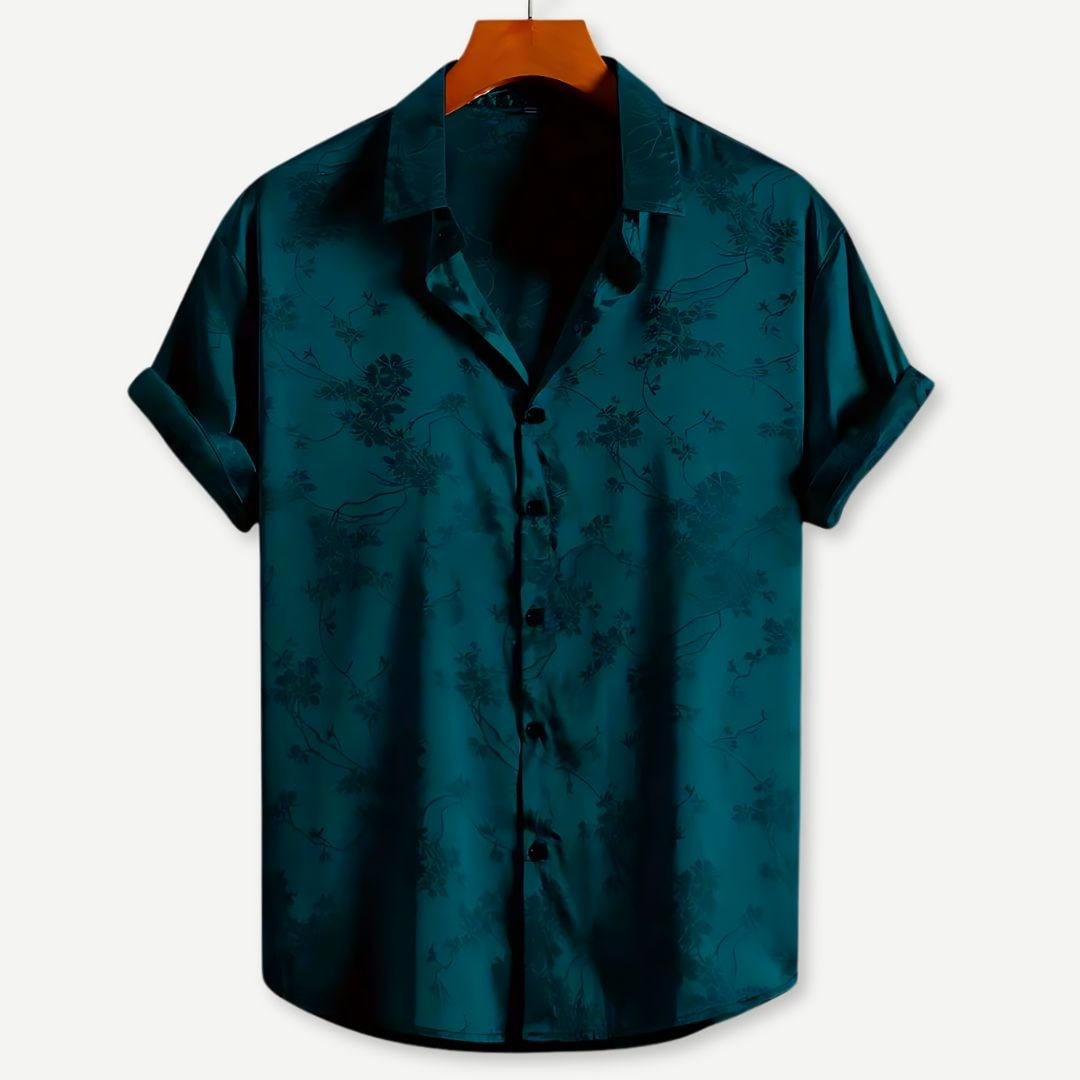 Elegant Floral Embroidery Noir Bloom Shirt – Luxury Comfort & Versatile Style