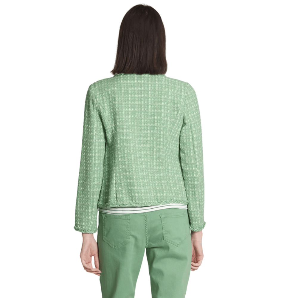 Elegant Round Neckline Twill Jacket