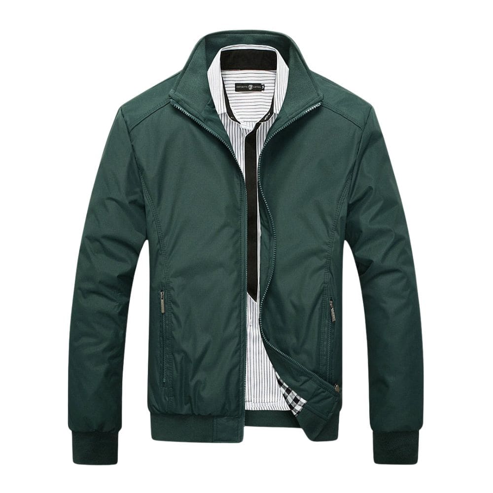 Men’s Stand Collar Jacket – Tailored Fit & Midweight Warmth