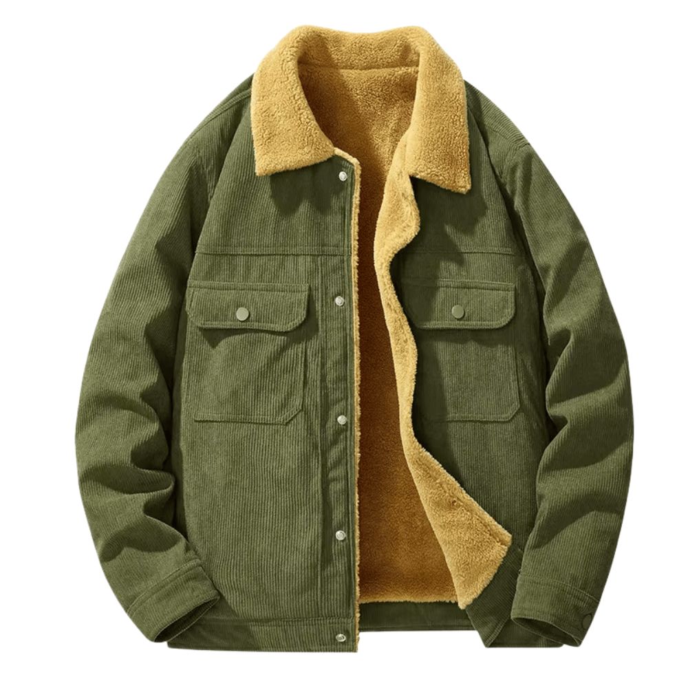 Sherpa-Lined Corduroy Jacket with Premium Comfort