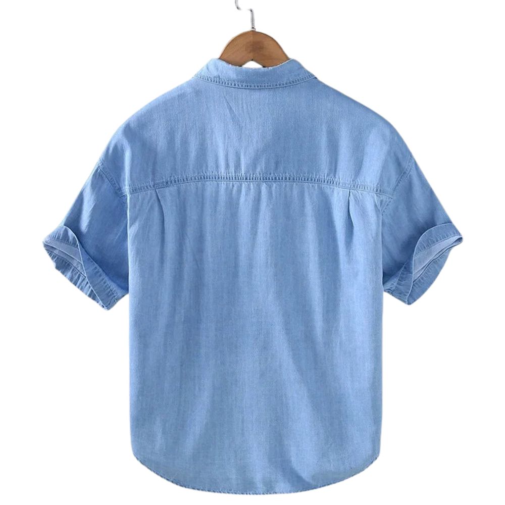 Short Sleeve Classic Cotton Denim Shirt