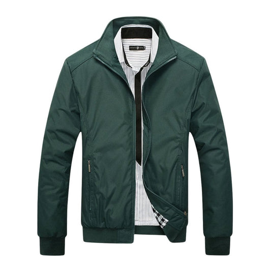 Men’s Stand Collar Jacket – Tailored Fit & Midweight Warmth