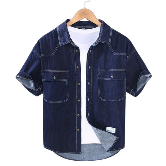Short Sleeve Classic Cotton Denim Shirt