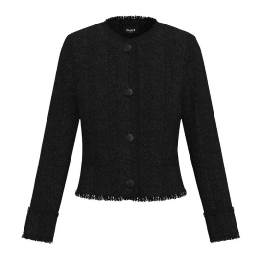 Women's Round Neckline Cropped Short Jacket